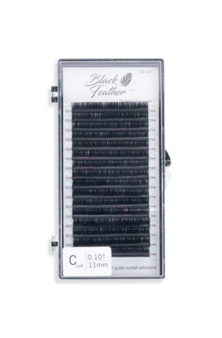 Rzęsy Jolash Black Feather – Skręt: C, Grubość: 0.10, Długość: 11 mm