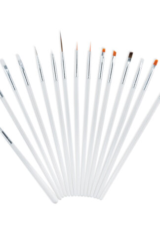Zestaw pędzelków białe 15 sztuk