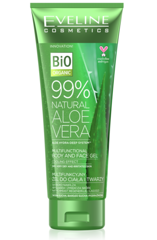 Eveline Cosmetics – NATURAL ALOE VERA – Multifunkcyjny żel do ciała i twarzy aloes 99%, 250 ml