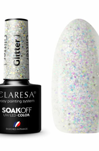 Claresa Lakier hybrydowy GLITTER 1 – 5g