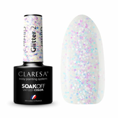 Claresa Lakier hybrydowy GLITTER 2 – 5g