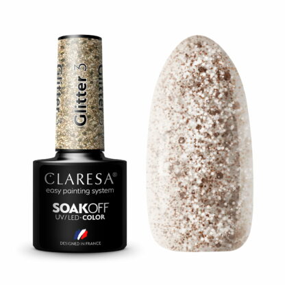 Claresa Lakier hybrydowy GLITTER 3 – 5g