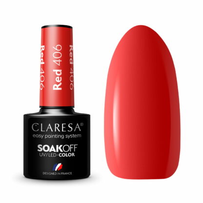 Claresa Lakier hybrydowy RED 406 – 5g