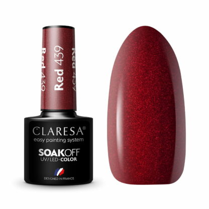 Claresa Lakier hybrydowy RED 439 – 5g