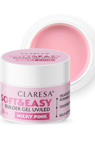 Claresa żel budujący SOFT&EASY builder gel Milky Pink – 12g