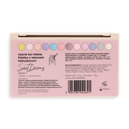 MANI KING Paleta z 12 lakierami hybrydowymi Sweet Dreams – Zestaw 7