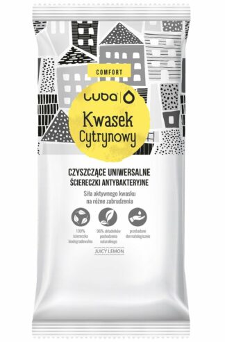 Luba Comfort – Czyszczące Ściereczki Antybakteryjne Kwasek Cytrynowy, 24 szt.