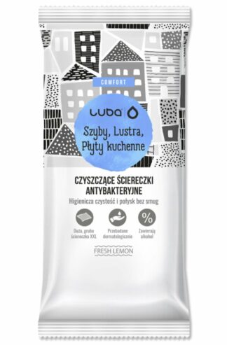 Luba Comfort – Czyszczące Ściereczki Antybakteryjne do Szyb, Luster i Płyt Kuchennych, 32 szt.