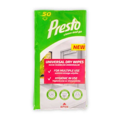 Presto – Ściereczki uniwersalne suche, 50 szt.