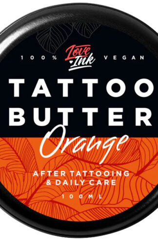 WYPRZEDAŻ – Loveink – Masełko Tattoo Butter Orange, 100 ml – Uszkodzone opakowanie