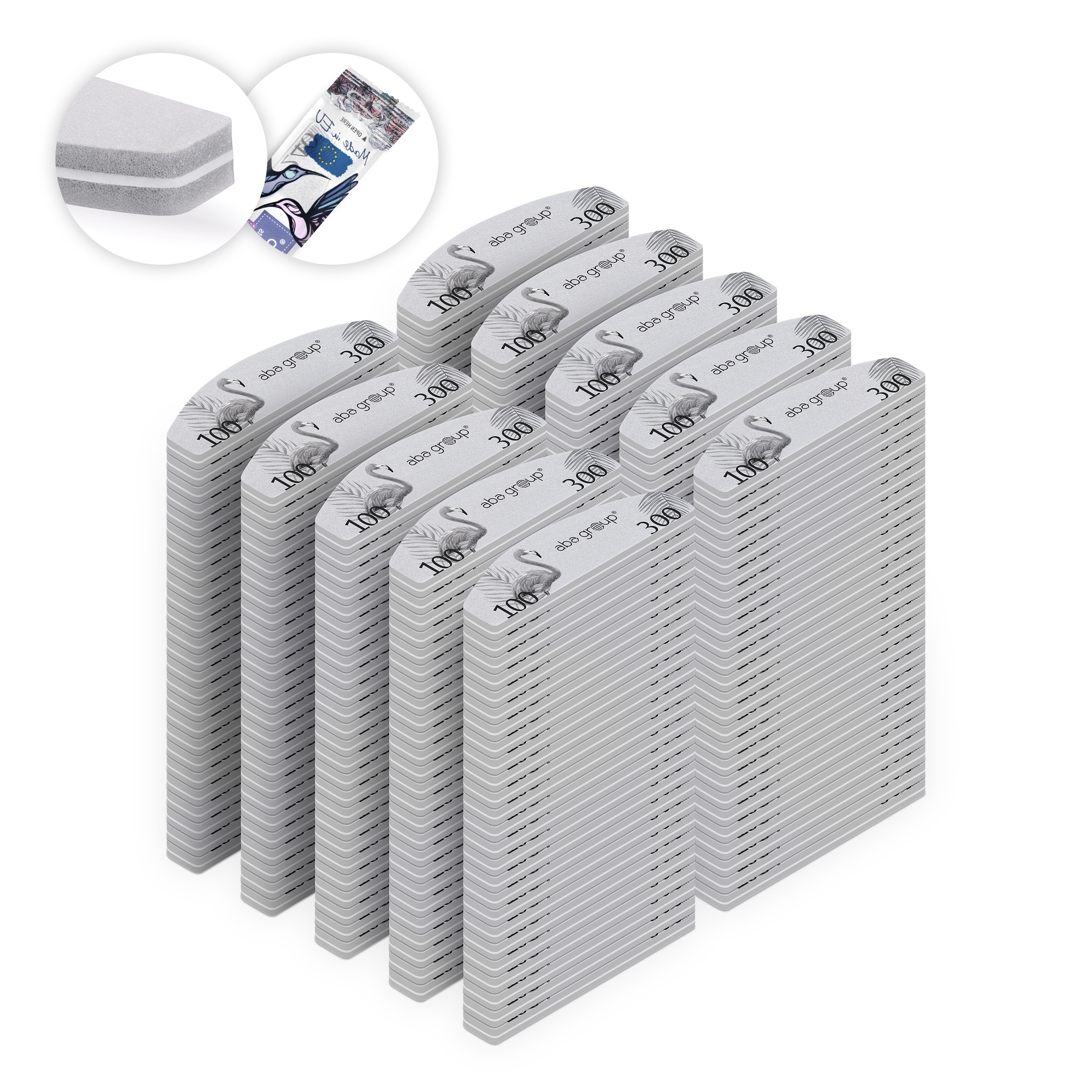 18627H2_Aba_Group_BEZPIECZNY_PAKIET_Mini_Sweet_Polerka_matująco-wygładzająca_PÓŁKSIĘŻYC_100x300_FLAMING_250szt