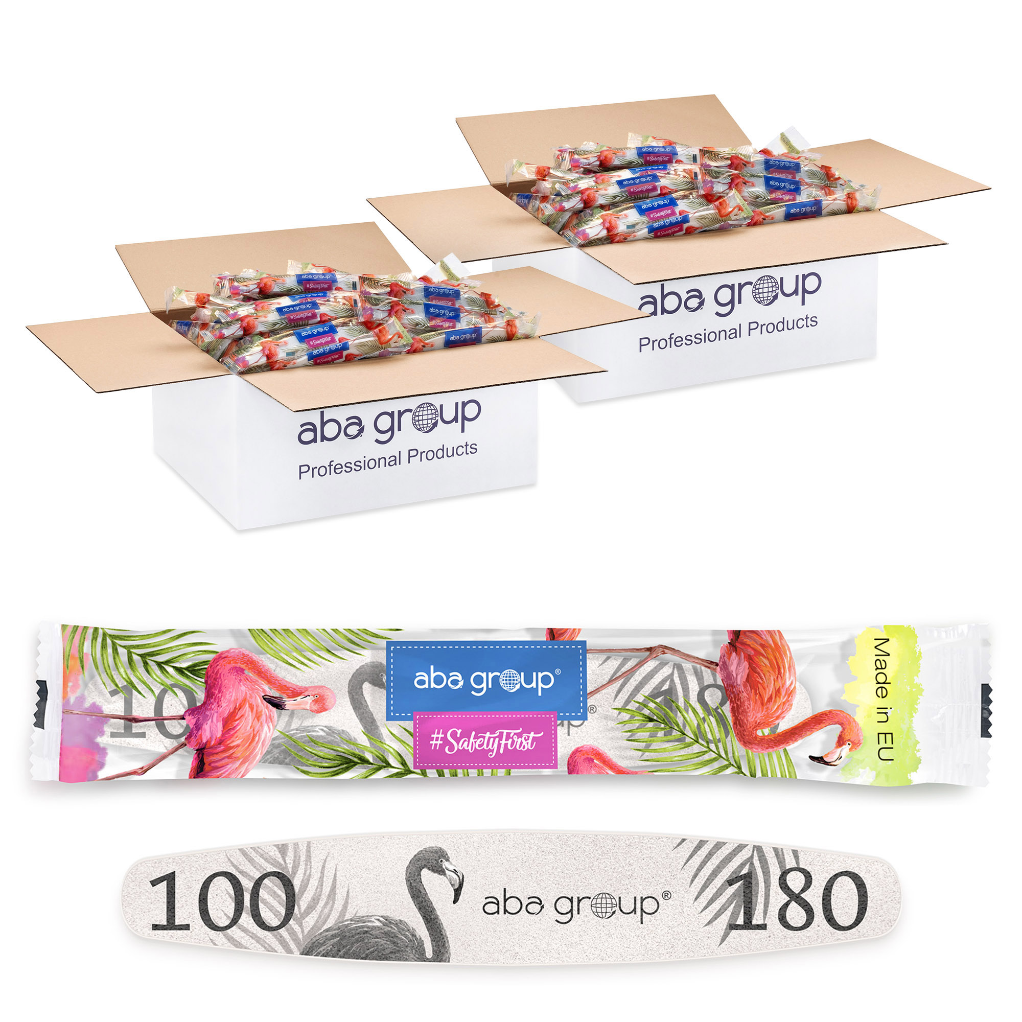 Aba Group BEZPIECZNY PAKIET Pilnik do paznokci ELIPSA 100x180 - FLAMING 1000 sztuk