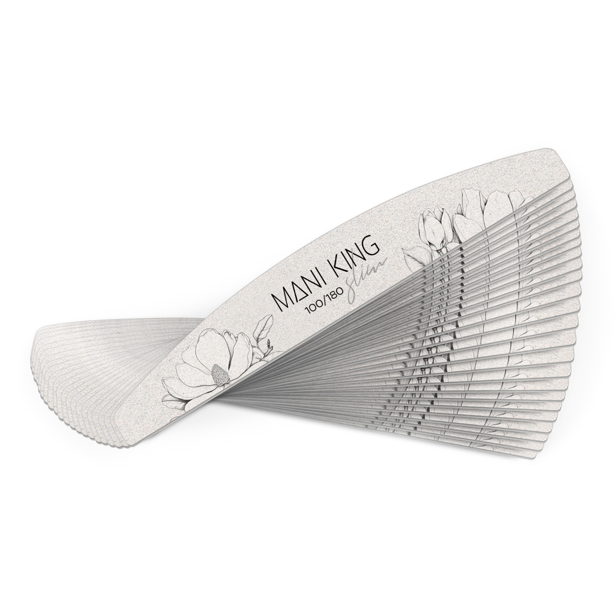 MANI_KING_Pilnik_do_paznokci_PÓŁKSIĘŻYC_100x180_Slim_Flora_25szt_W1
