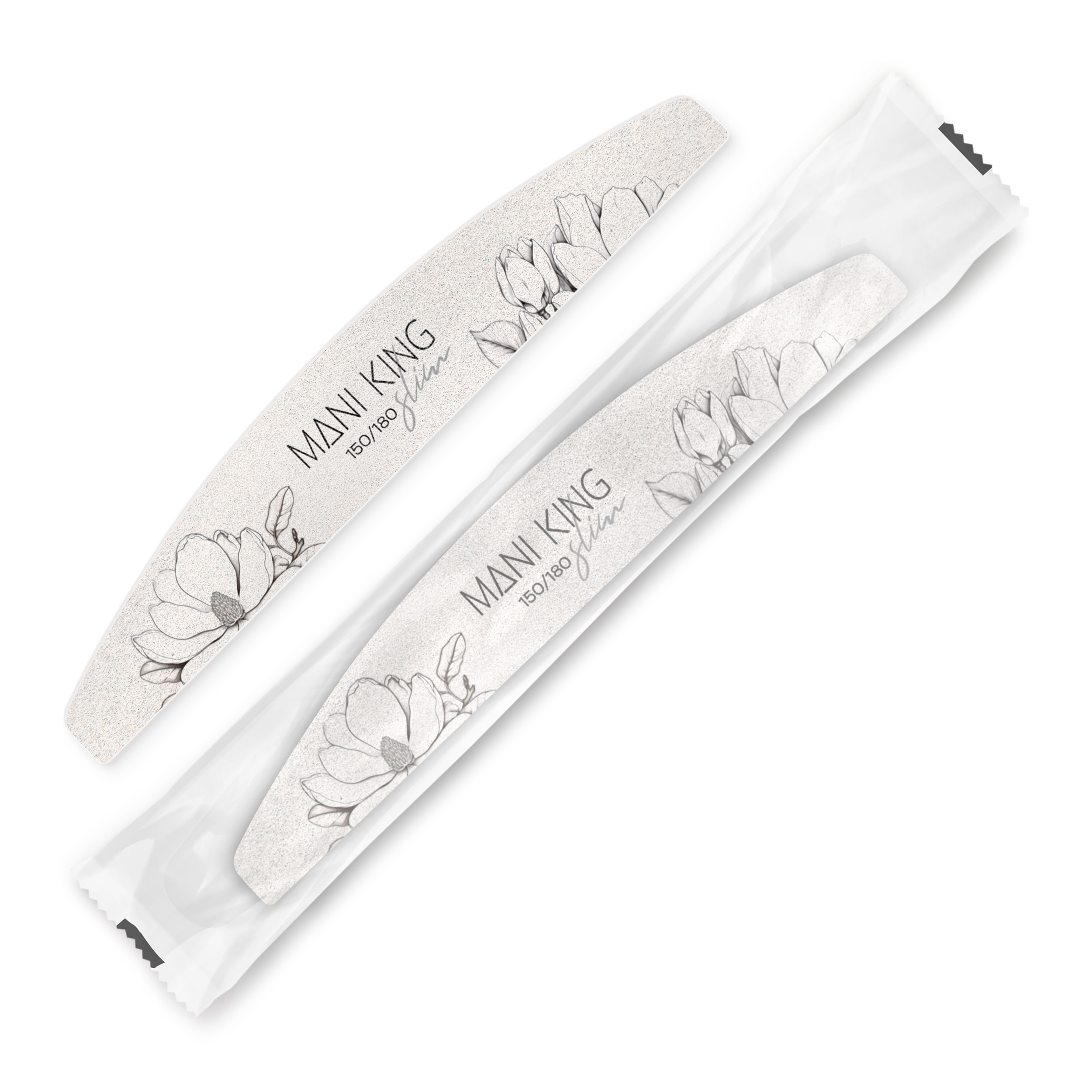 18795__MANI KING Mineralny Pilnik do paznokci FLORA PÓŁKSIĘŻYC 150x180 Slim BEZPIECZNY PAKIET